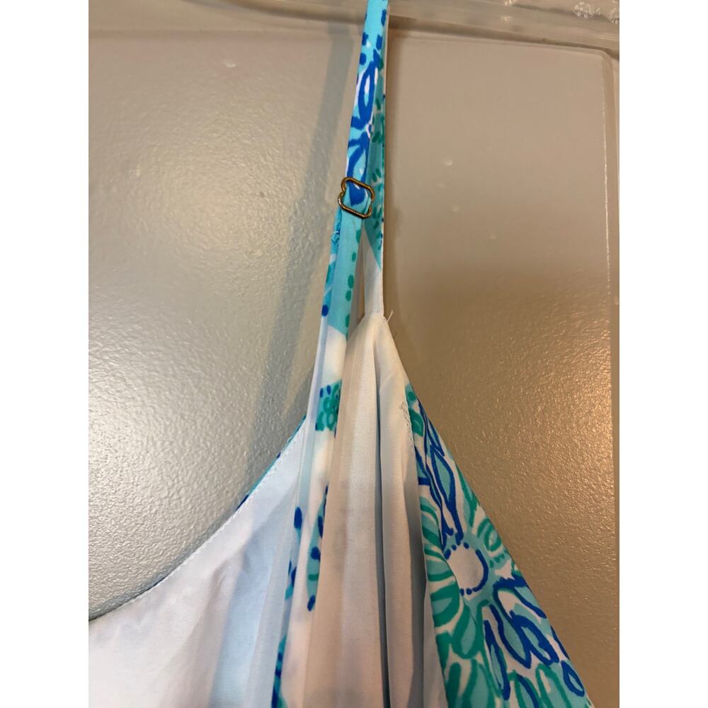 Lilly Pulitzer for Target Womens Size 2X Blue & White Patterened Flounce Dress - Picture 6 of 7